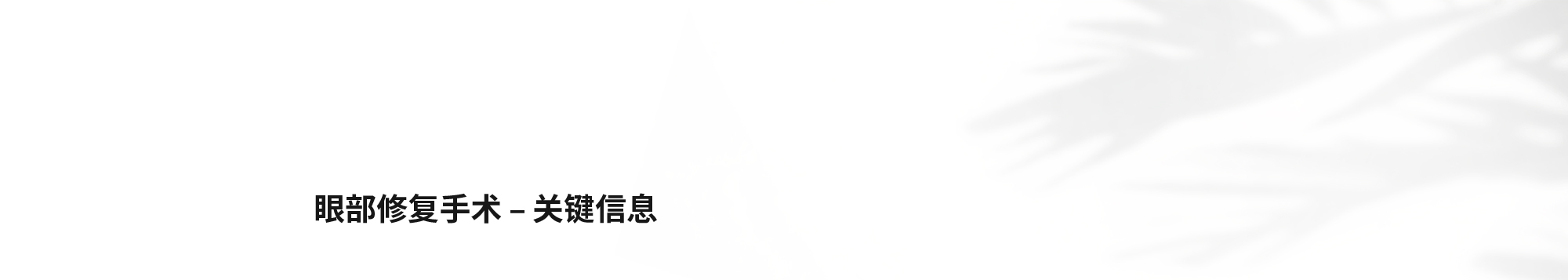 [眼部修复手术 – 关键信息]