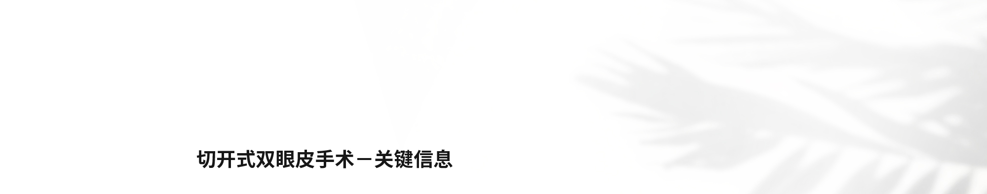 [切开式双眼皮手术－关键信息]