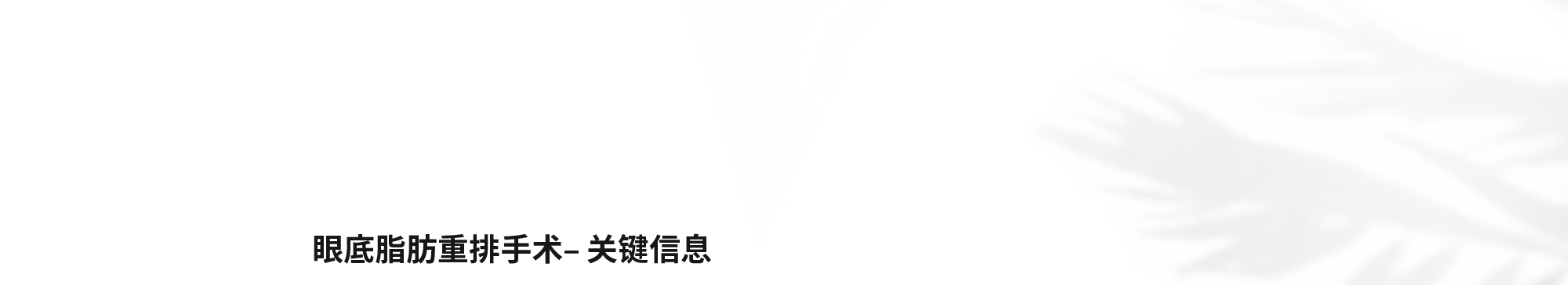 [眼底脂肪重排手术– 关键信息]