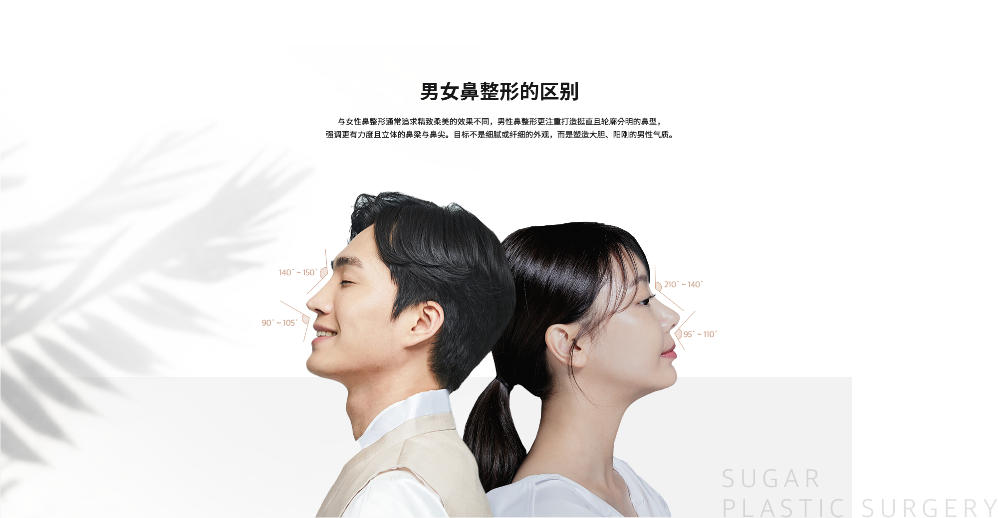[男女鼻整形的区别] 与女性鼻整形通常追求精致柔美的效果不同，男性鼻整形更注重打造挺直且轮廓分明的鼻型，强调更有力度且立体的鼻梁与鼻尖。目标不是细腻或纤细的外观，而是塑造大胆、阳刚的男性气质。