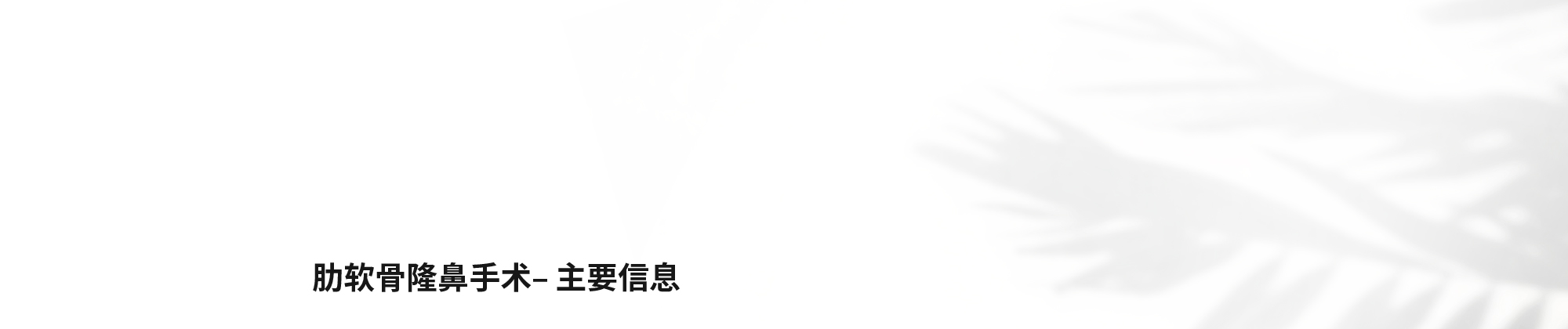 [肋软骨隆鼻手术– 主要信息]