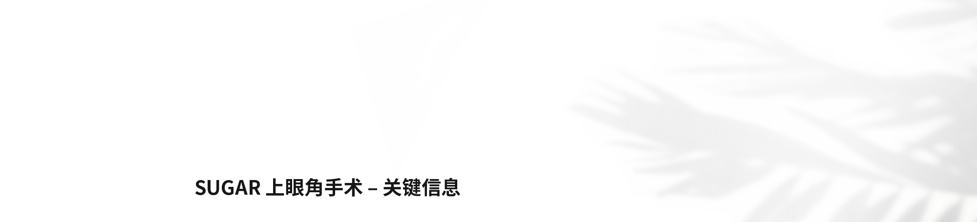 [SUGAR 上眼角手术 – 关键信息]
