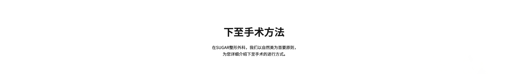 [下至手术方法] 在SUGAR整形外科，我们以自然美为首要原则，为您详细介绍下至手术的进行方式。